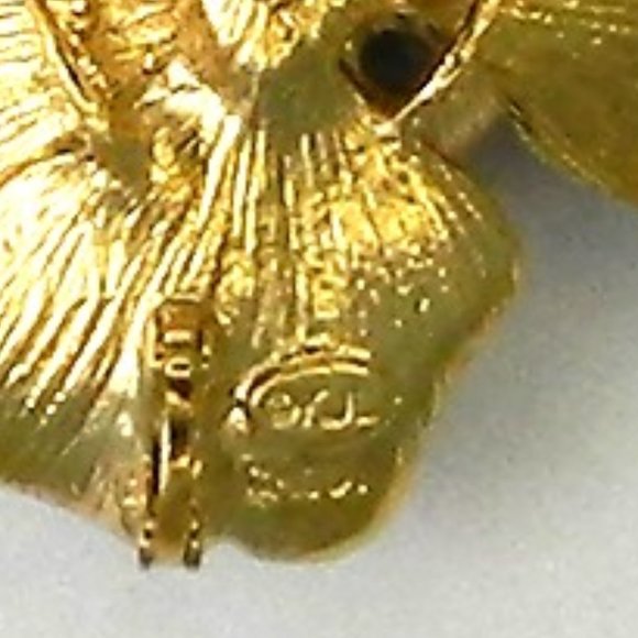 Kenneth Jay Lane KJL Vintage Vivid Charleston Rose Brooch/Pendant Signed KJL - Picture 2 of 5